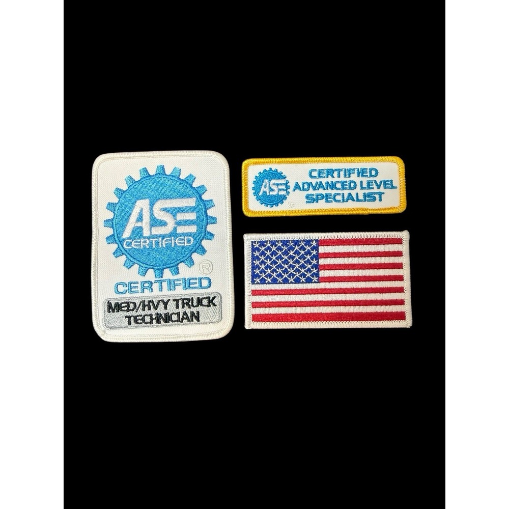 ASE Certified Medium Heavy Truck  Technician Patch Flag & Advanced Level Special